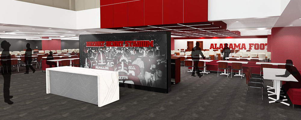 Rendering of the recruiting room after Saban Field at Bryant-Denny Stadium renovations