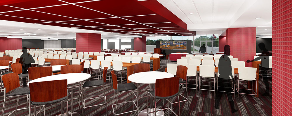 Rendering of the recruiting room after Saban Field at Bryant-Denny Stadium renovations