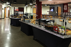 Glove sitting on the wall with the field in the background