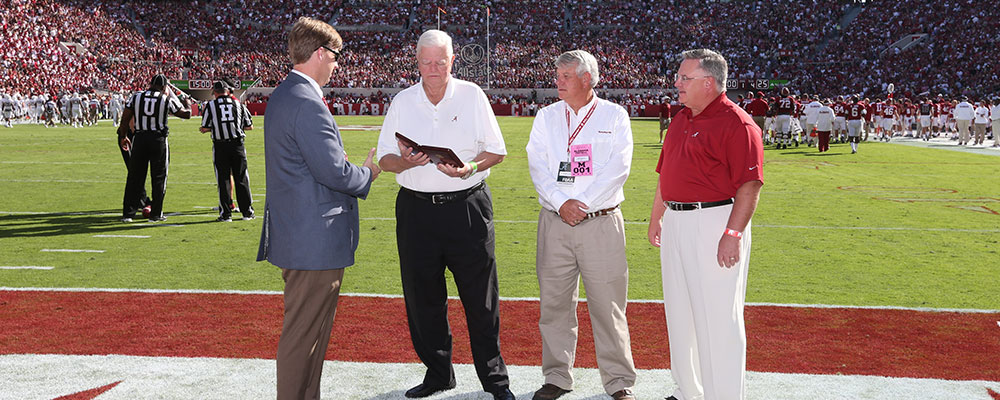 Presentation by Aaron Vold at football game
